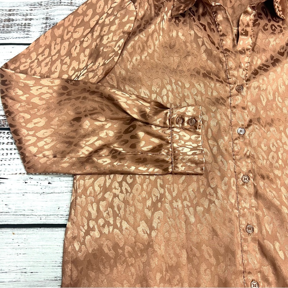 Milk And Honey Printed Button Down With Satin Fin… - image 5